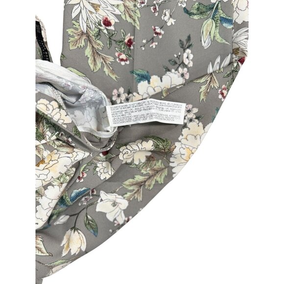 ZARA COLLECTION GRAY WHITE FLORAL STRAIGHT DRESS PANTS S BLOGGER FAV RARE - Picture 14 of 14